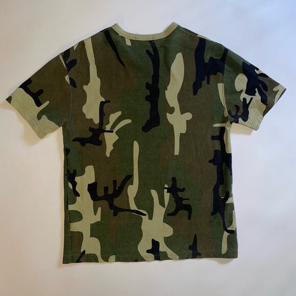 Raised By Wolves FW2019 Embroidered Camouflage Varsity T-shirt - Picture 5 of 6